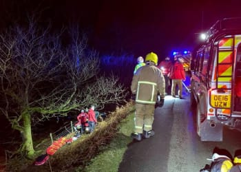 Mountain rescue team help quad biker after collision by Catbells