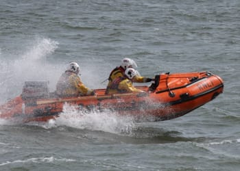 Barrow RNLI Lifeboat launched to assist two children in difficulty