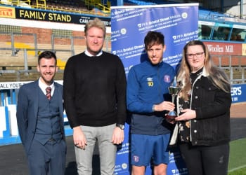 Carlisle fan Abbie meets footballing hero Jamie Devitt
