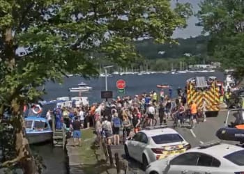 B5285 closed at Windermere due to broken down ferry