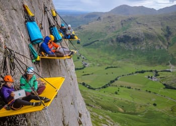 Cumbrian cliff-side screening for launch of 4GEE Community Cinema Club