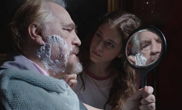 Brian Cox and Coco Konig in The Carer. Photo courtesy Cinefile/Hopscotch Films