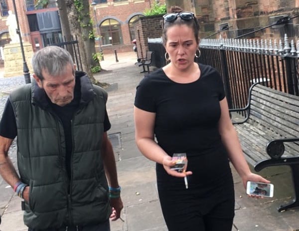 Charles Golightly and Stacy Thompson leaving Carlisle Crown Court