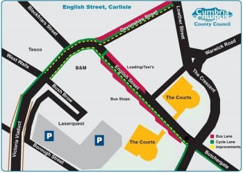 Safer spaces for cyclists and pedestrians in Carlisle city centre