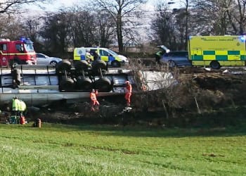 Lorry driver flown to hospital after A66 crash