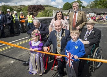 Carnival atmosphere at Staveley bridge opening