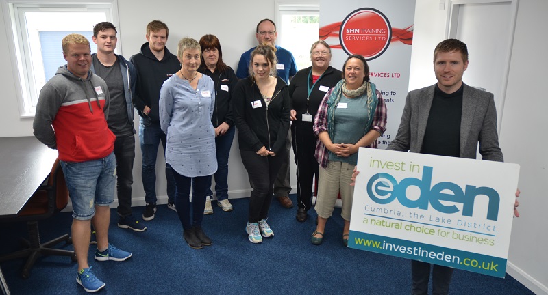 First cohort of businesses starting their Emergency First Aid Training at SHN Training Services with trainer Paul Seager (front left).