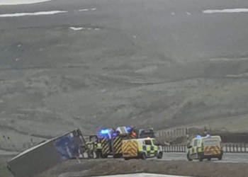 One lane closed on A66 after two lorries overturn