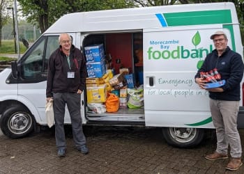 Windermere Lake Cruises donates shop stock to Morecambe Bay Foodbank