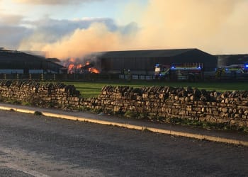 Six fire engines tackle barn fire in Temple Sowerby