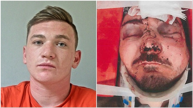 Jack Mikolajczak and the victim of the attack