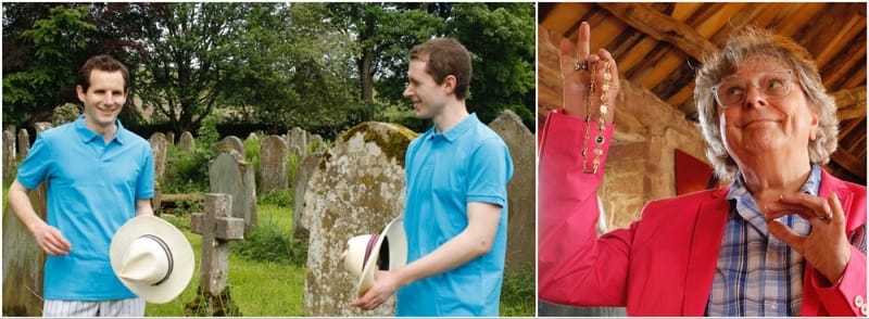 James Hurrell and James Shorrock each as Antipholus and John Davies director, playing the part of Angelo
