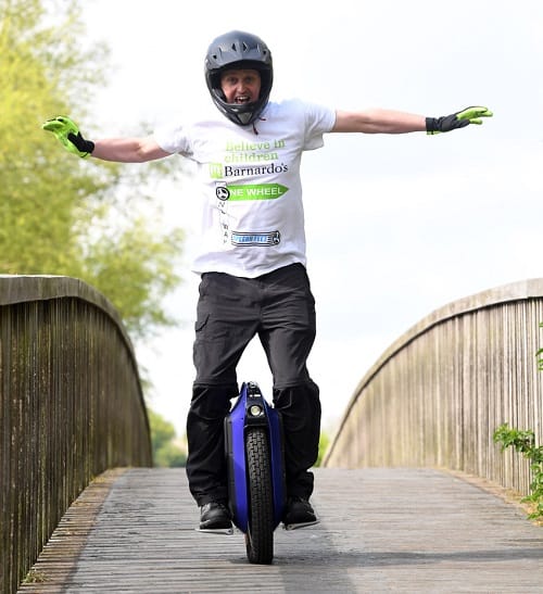 Jonathan Whalley on the electric unicycle