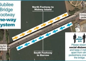 New one-way system for pedestrians on Jubilee Bridge