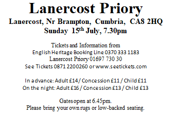 Chapterhouse Theatre Company is coming to Lanercost Priory
