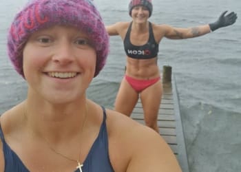Wild swimmers brave icy waters of Windermere for CancerCare’s “virtual” Santa Dash campaign