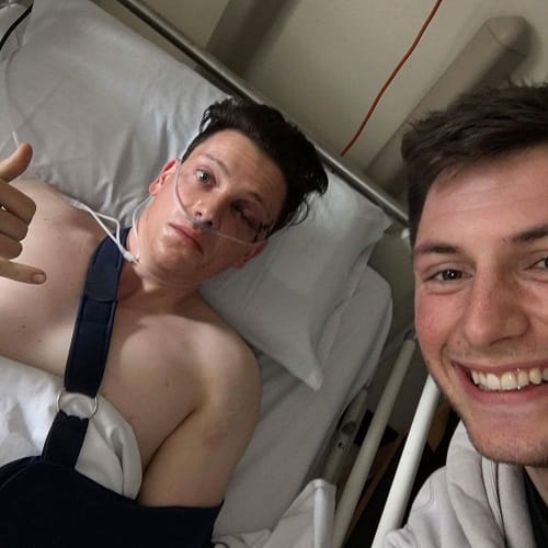 Michael and Jack in hospital