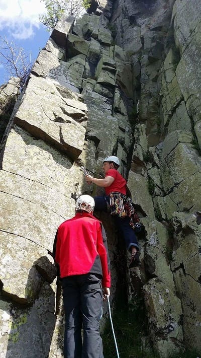 Michael climbing