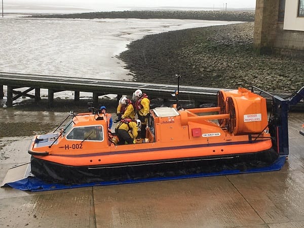 Morecambe’s RNLI rescue hovercraft prepares to launch