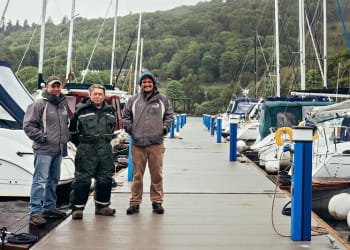 Floating concrete for new Low Wood Bay marina