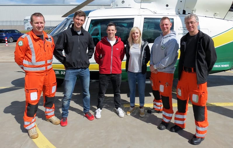 Pilot Owen McTeggart, Jack Wilson, Michael Patterson, Bethany Liddle, paramedic Andy Dalton, Dr Andrew Barrington