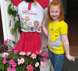 Local girl guides make scarecrows