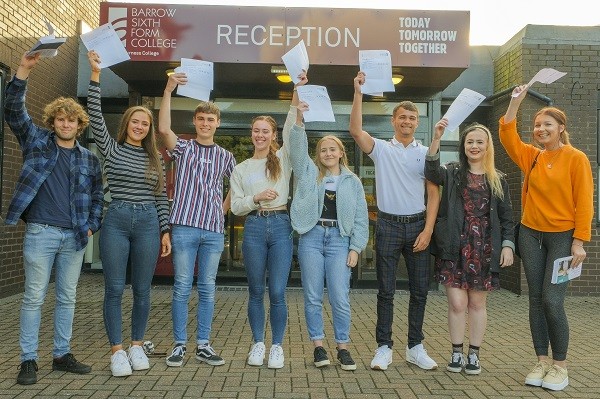 Rise in high grades as Barrow Sixth Form celebrates A level