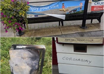 COVID safety signs destroyed by vandals