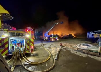 Firefighters tackle recycling centre blaze