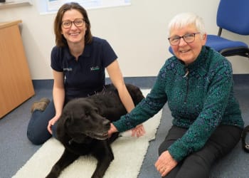 Vet helps elderly dog beat the pain of arthritis with acupuncture after traditional treatment had to be stopped
