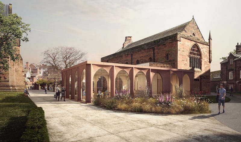 Carslisle Cathedral, an artists impression of how the West Approach will appear once works have been completed