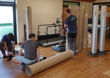Engineers swap shipyard to construct screens for hospital wards