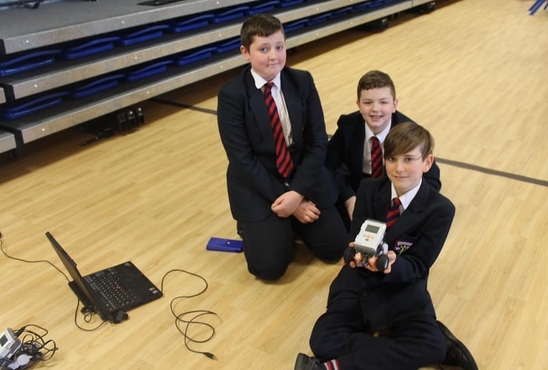 Year 7 Boys taking part in the Robotics Day