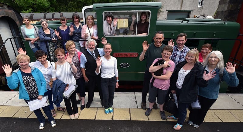Visitor Centre staff from the Yorkshire Dales National Park Authority enjoy part of their familiarisation day visit to attractions in Eden District including the Stainmore Railway Company at Kirkby Stephen. The day was organised by Eden District Council’s Tourism Team. 