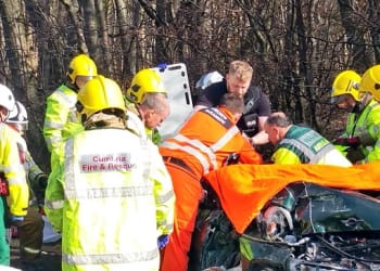 Driver trapped in A7 crash near Longtown