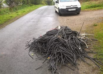 Fly-tippers blight rural road