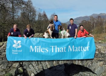 Fundraising festival goers explore the Riverlands with Max, Paddy and Harry