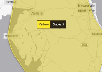 Snow warning for Cumbria