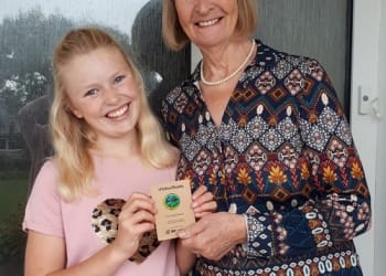 Evie, 10, joins Keira Knightley, Emeli Sandé, Joe Lycett, and other celebrities as the latest #PinYourThanks badge designer