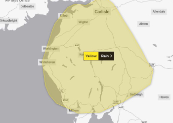 Met Office weather warning for rain remains in force in Cumbria