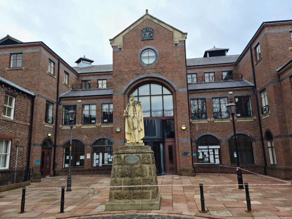 A Carlisle Crown Court (pictured) judge has praised a Carlisle Morrisons security guard attacked by a shoplifter 