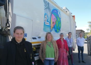 Two South Lakes schoolchildren see bin wagon visions turn to reality