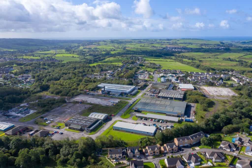 Aerial shot of Cleator Moor's Leconfield Industrial Estate
