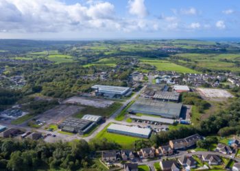 Aerial shot of Cleator Moor's Leconfield Industrial Estate