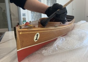 A model of a boat which raced to the scene of a record-breaking lake disaster has gone on display at Windermere Jetty Museum. In 1930, racing boat Canfly dashed to the scene of Sir Henry Segrave’s tragic world water speed record on Windermere and arrived just in time to rescue the only survivor.