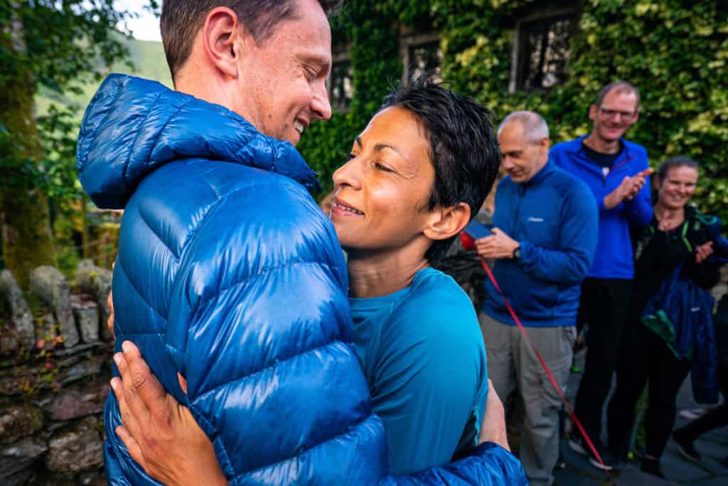 Sabrina Verjee celebrates her successful Wainwrights round with husband Ben-Turner