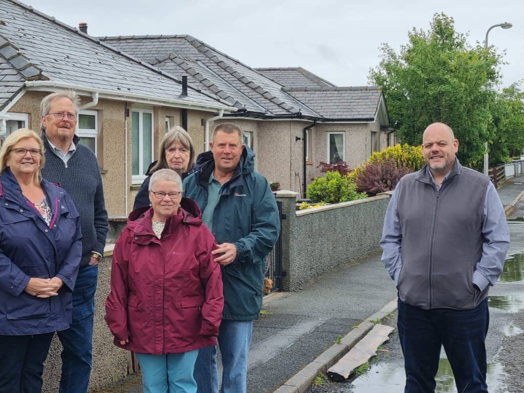 Workington MP Mark Jenkinson (right) with residents from South Terrace in Great Broughton. Twelve properties will now enjoy broadband speeds of up to 300Mbps after the community secured new funding