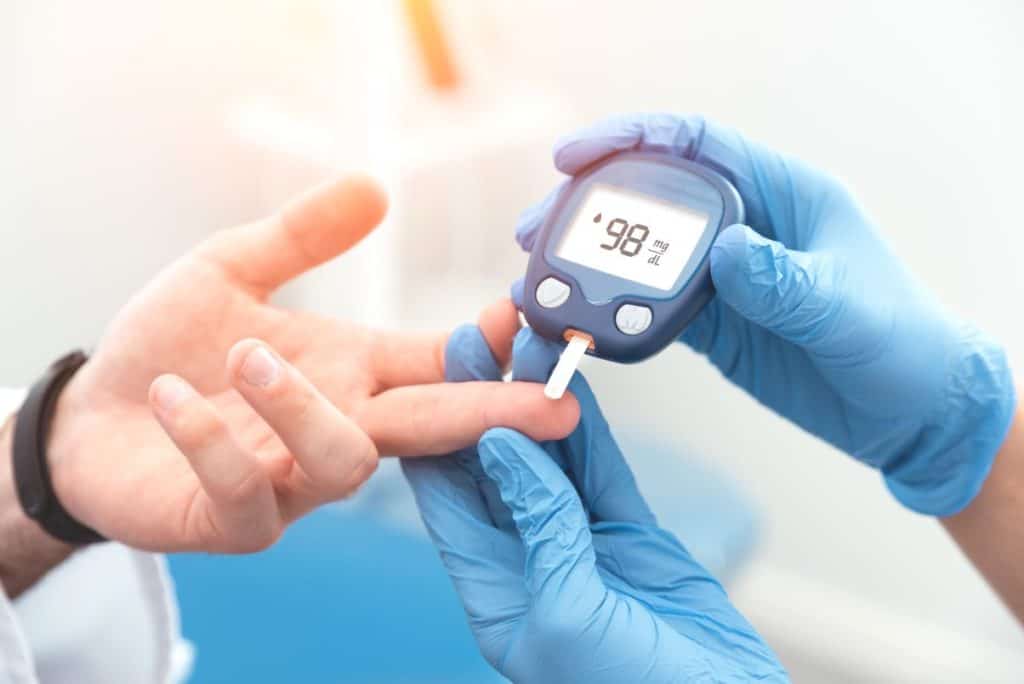 Checking blood sugar levels for diabetes