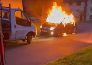 Dramatic video footage shows car fire engulfed by flames in Brampton