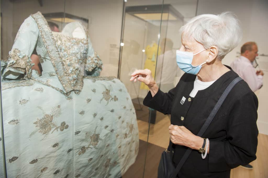 Carol Walker from Faugh looking at the Costume Collection at Tullie House, Carlisle. Pictures: Jenny Woolgar Photography